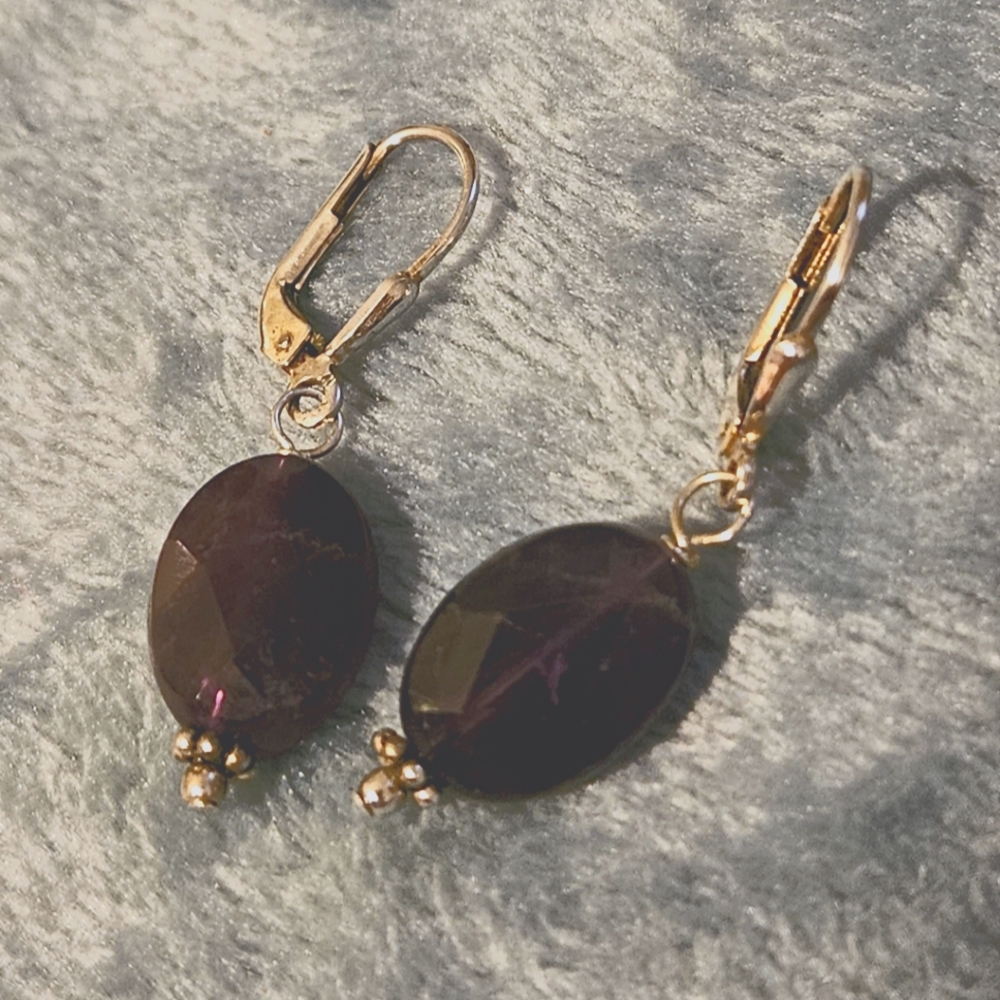 Sterling Silver Deep Purple Earrings